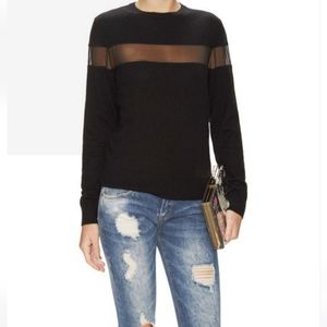 NWT Veda Cashmere Black Sheer Panel Sweater